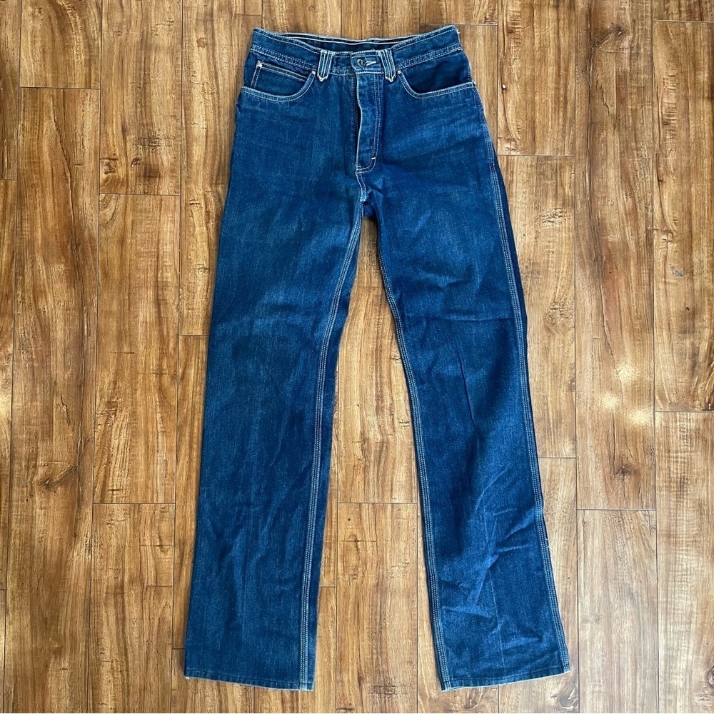 ZEPPELIN Men’s Retro Blue Denim Jeans Straight Leg Size 32